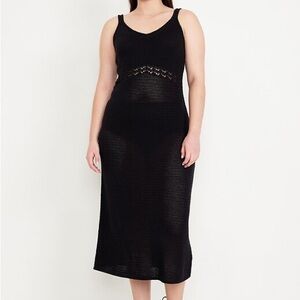 Old Navy Sleeveless Crochet Midi Dress in Black Jack — women’s size large